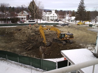Excavating for foundation