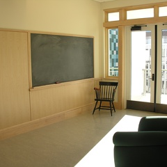 Third floor alcove with blackboard