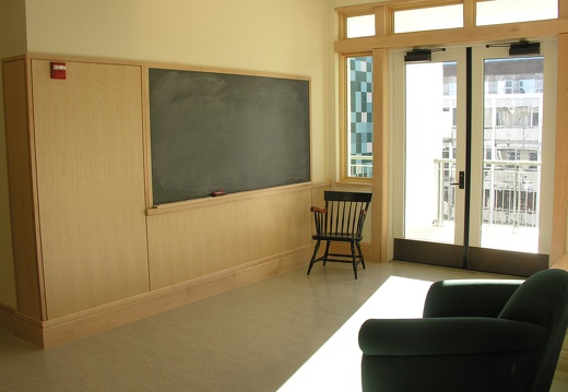 Third floor alcove with blackboard