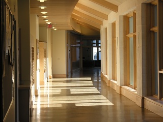 First floor hallway past classrooms